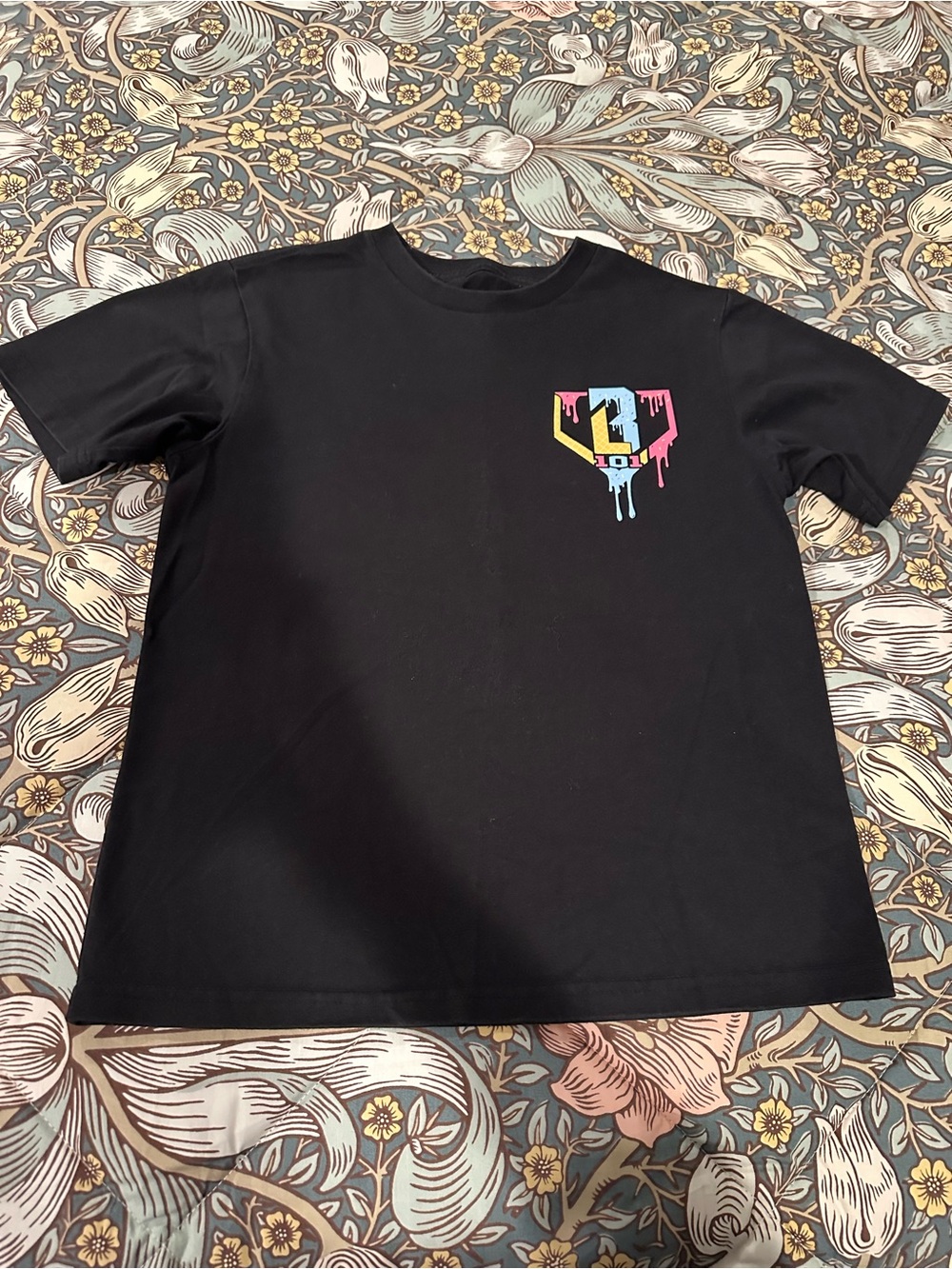 Baseball Lifestyle 101 Youth Medium Black Graphic T-Shirt